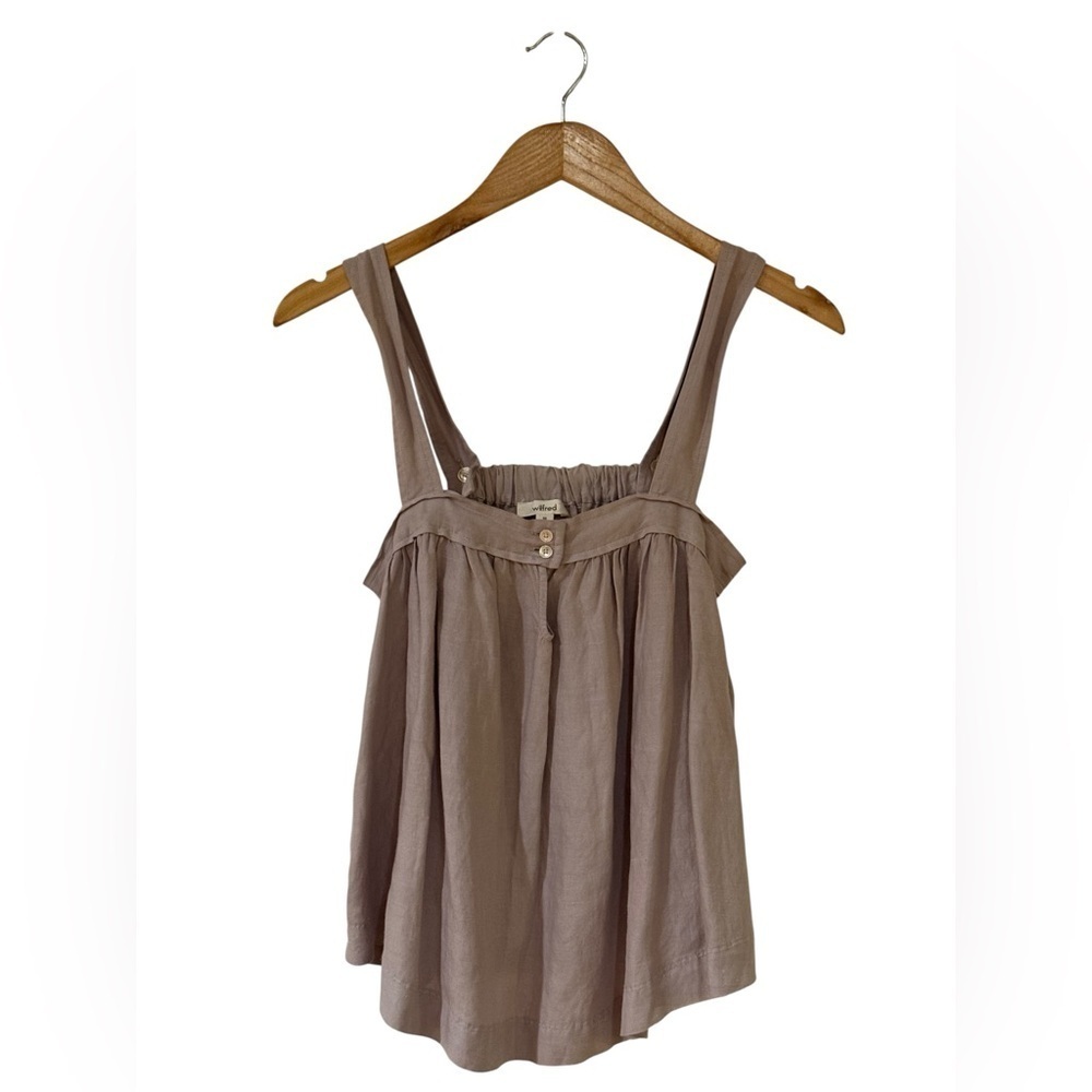 Aritzia Wilfred Ramie Square Neck Sleeveless Flowy Tank Top Size XS